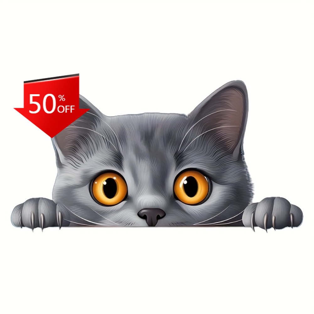 Laptop Unique Accessories - Pequeño gato gris, lindo calcomanía de