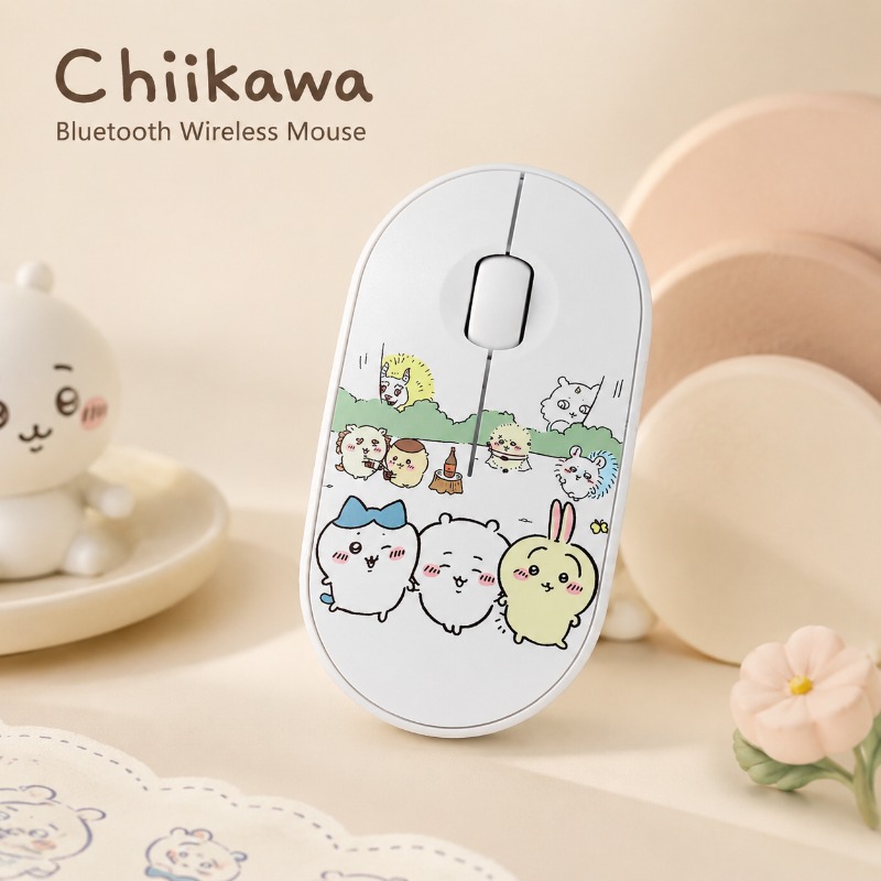 Laptop Editing Accessories - Ratón inalámbrico Bluetooth Chiikawa, modo dual,