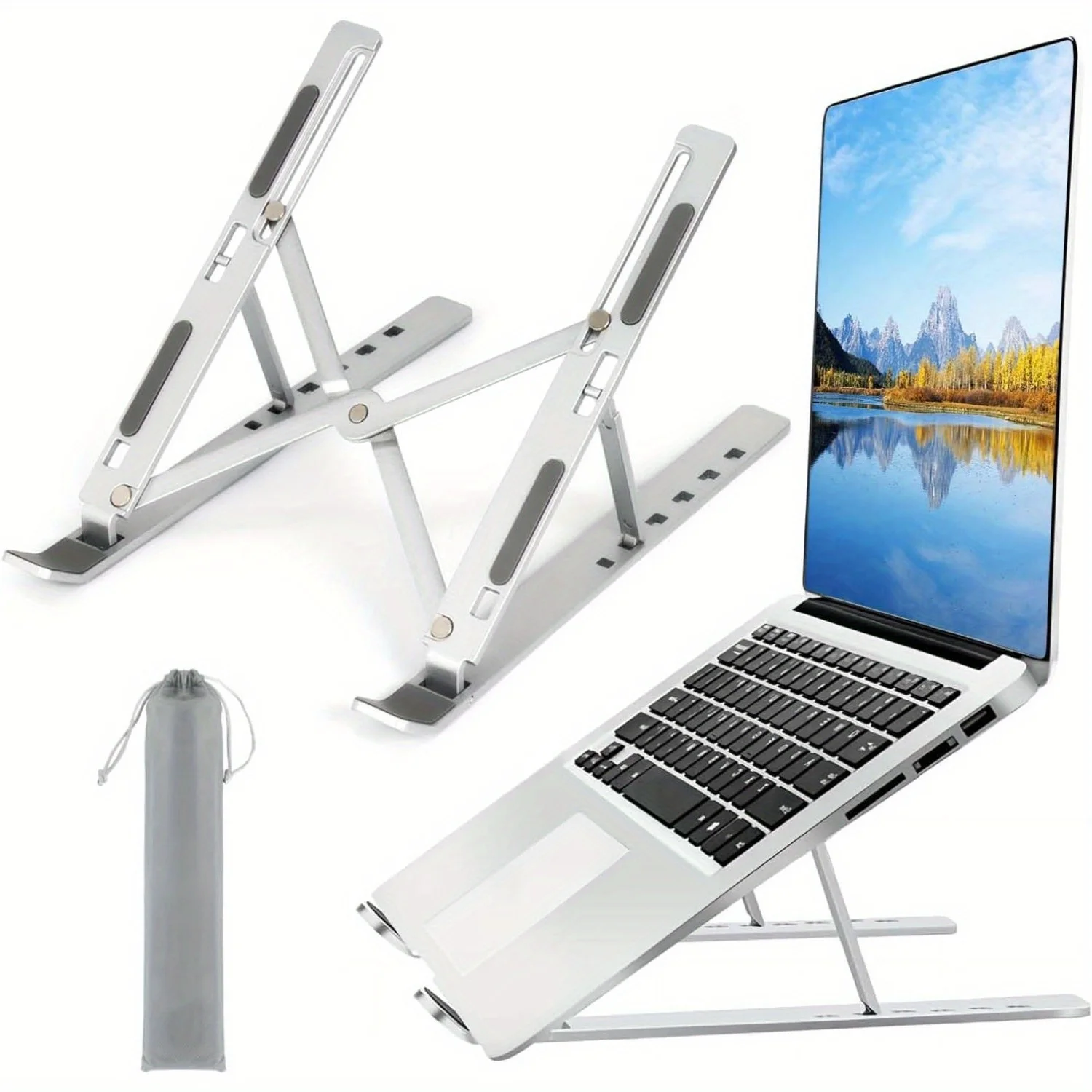 Laptop Accessories Organizer - Soporte de aluminio ajustable para computadora