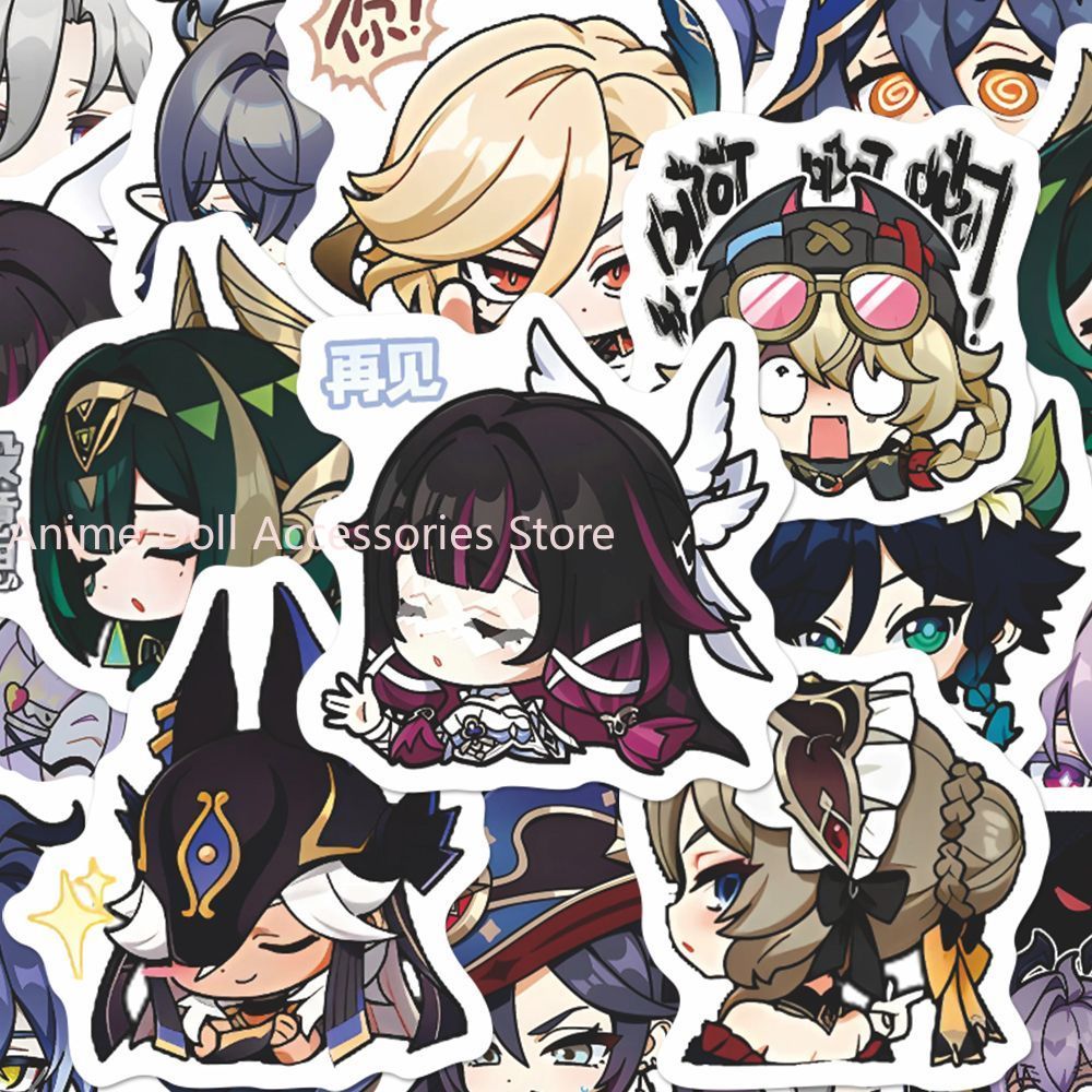 Laptop Original Accessories - 64 pegatinas de anime de Genshin