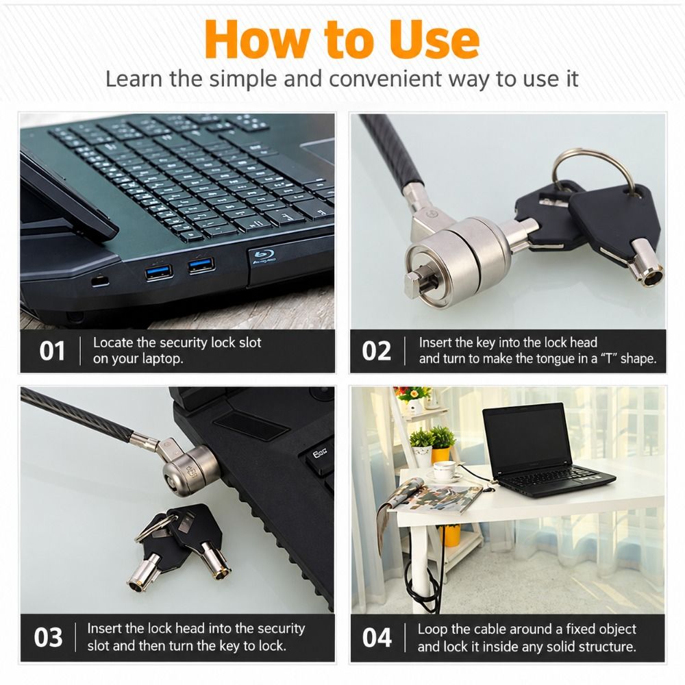 Candado de acero resistente pa - Laptop Lock Cable reseña y precio